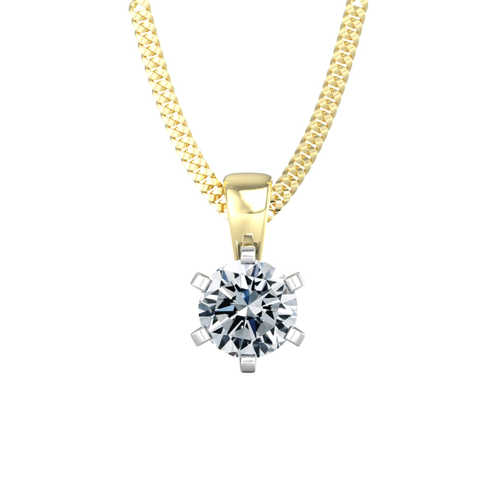 By Request 9ct Yellow & White Gold 0.80ct Solitaire Diamond Pendant