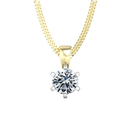 37893703 - 9ct Yellow & White Gold 0.80ct Solitaire Diamond Pendant