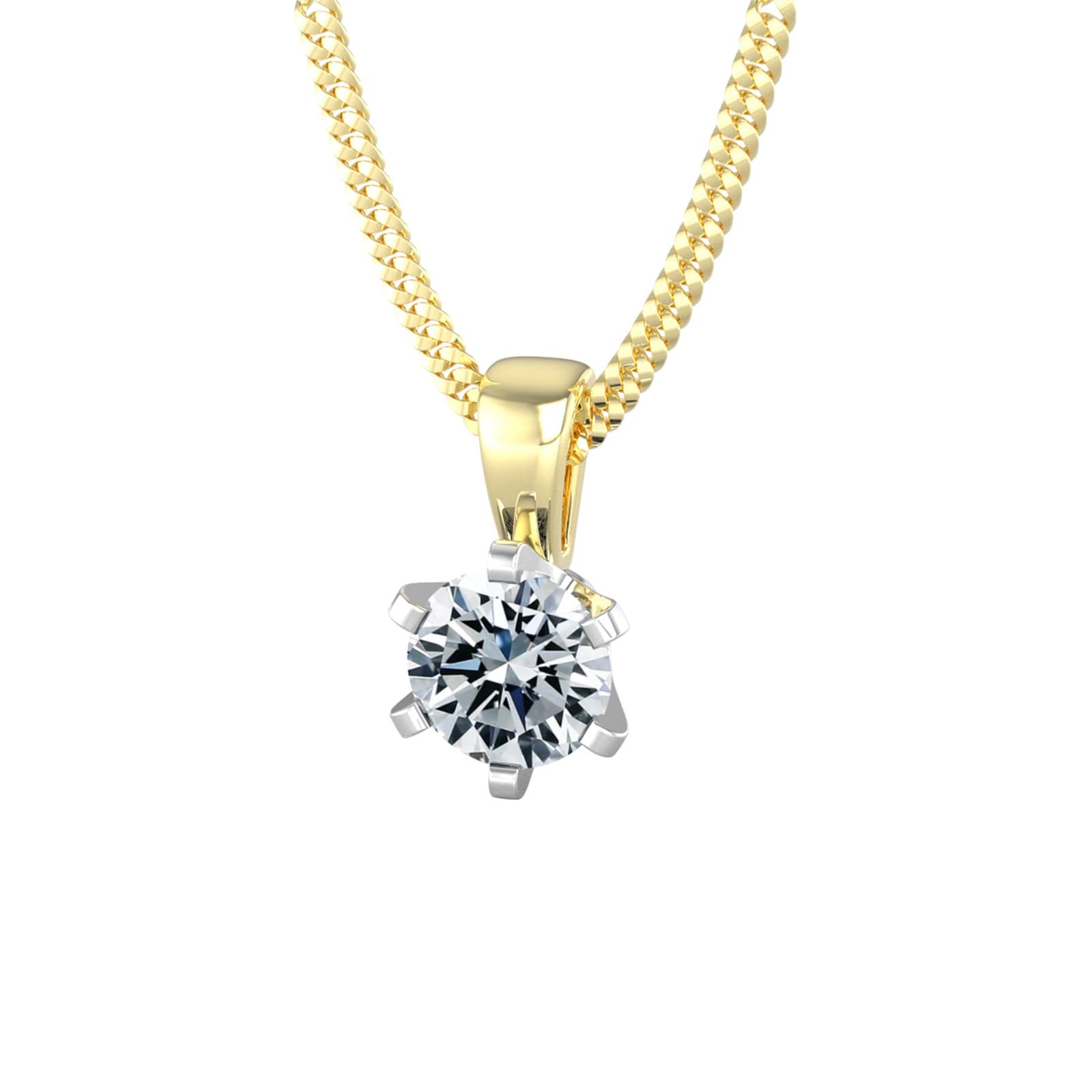 By Request 9ct Yellow & White Gold 0.80ct Solitaire Diamond Pendant