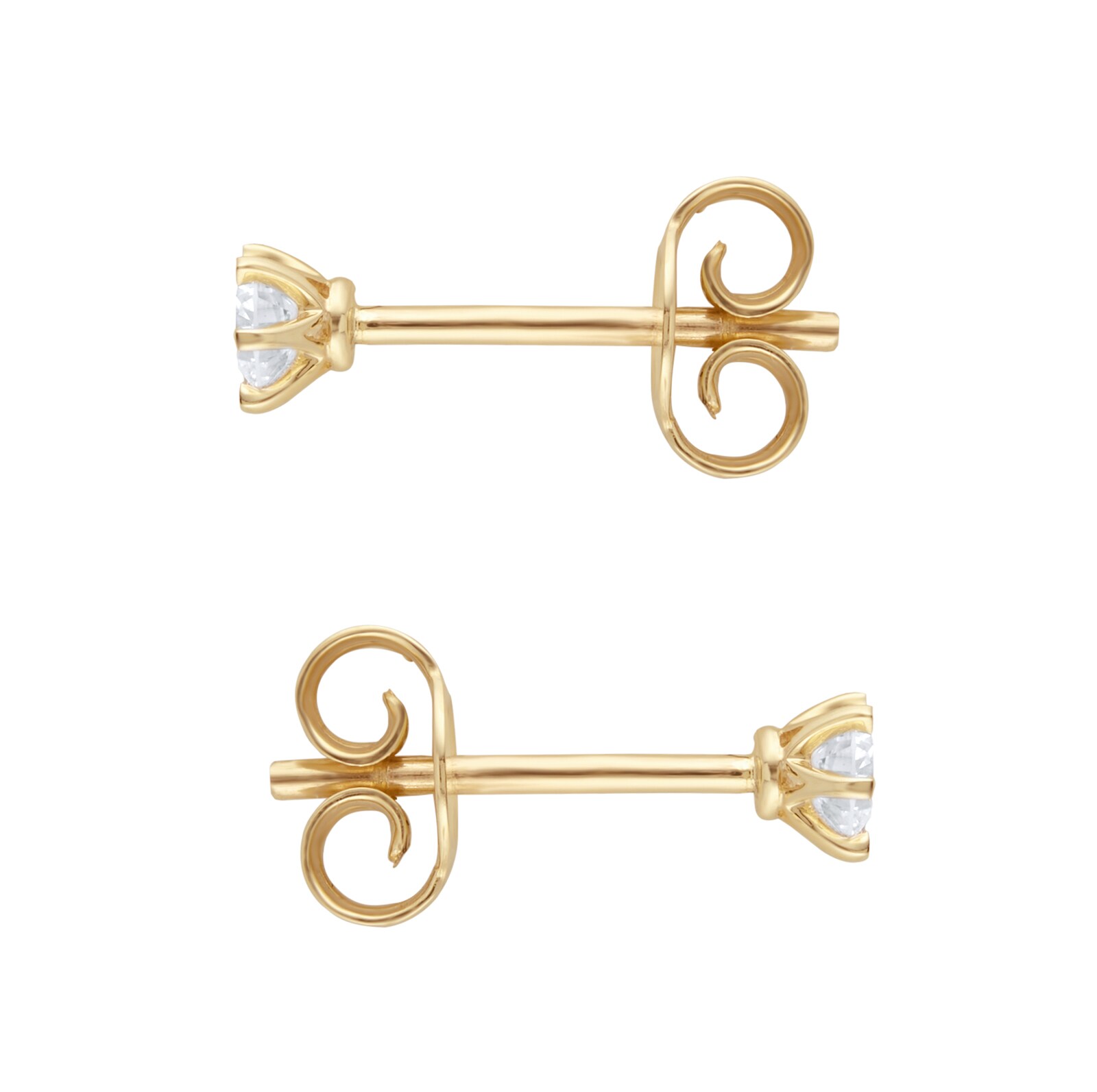 By Request 9ct Yellow Gold 0.25cttw Solitaire Diamond Stud Earrings