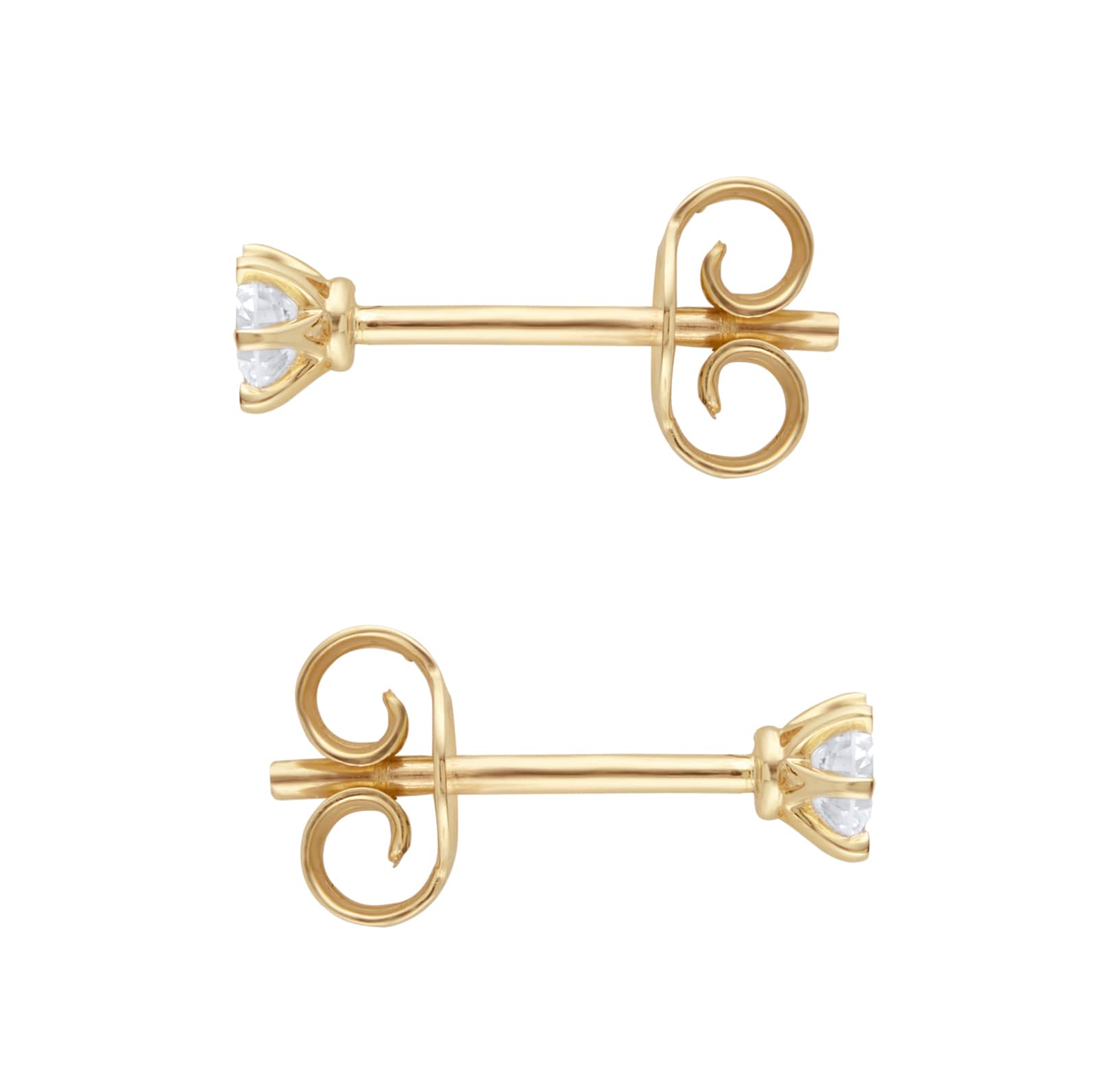 By Request 9ct Yellow Gold 0.25cttw Solitaire Diamond Stud Earrings