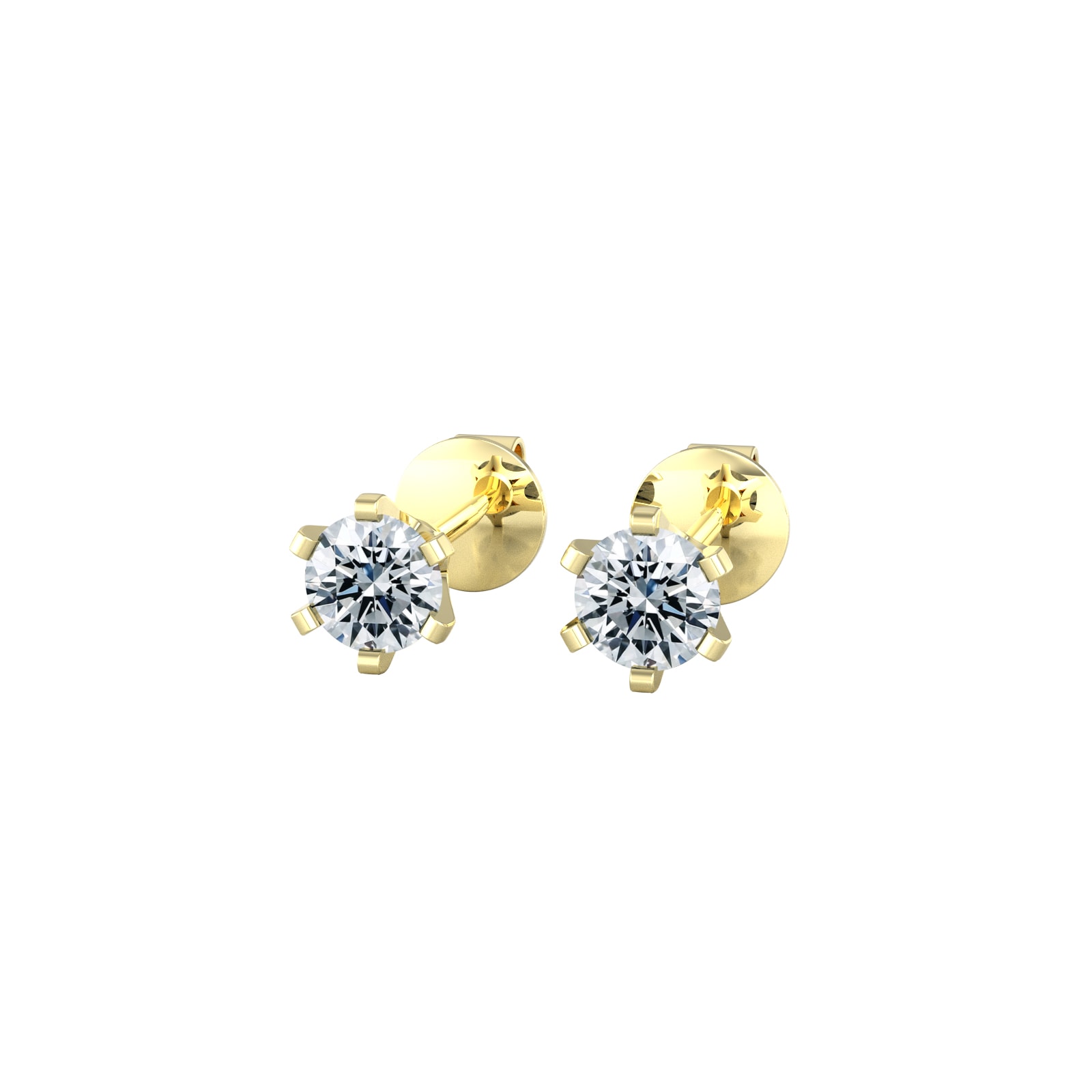 18ct Yellow Gold 0.25cttw Solitaire Diamond Stud Earrings
