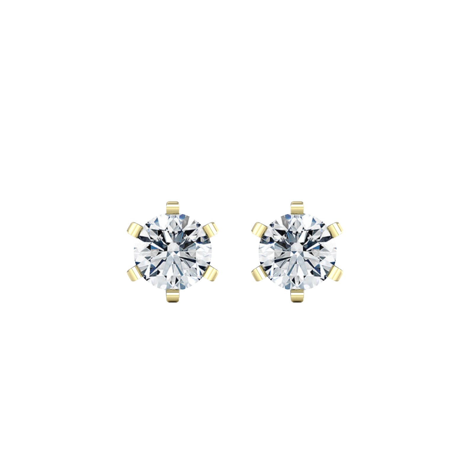 9ct Yellow Gold 0.40cttw Solitaire Diamond Stud Earrings