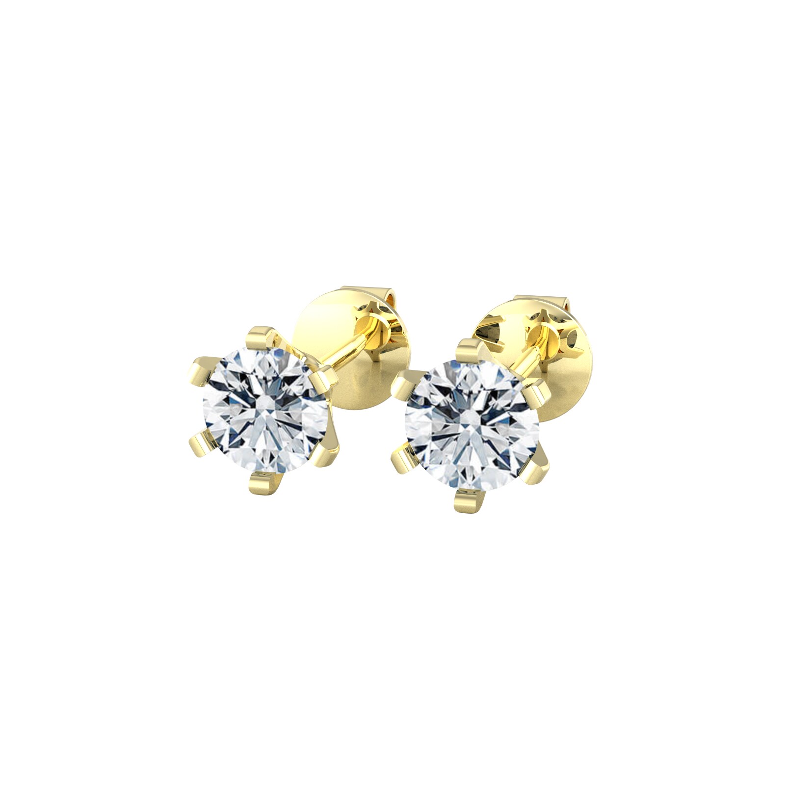 18ct Yellow Gold 0.40cttw Solitaire Diamond Stud Earrings