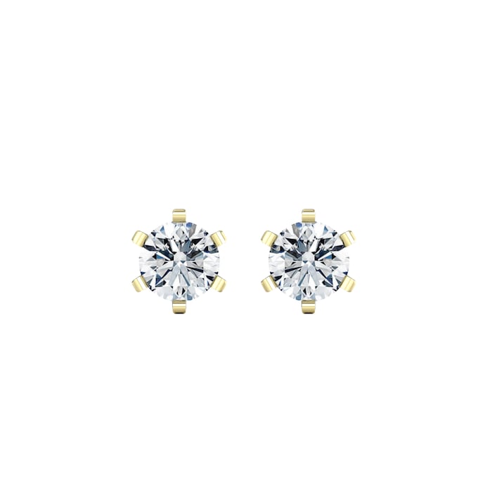 By Request 18ct Yellow Gold 0.50cttw Solitaire Diamond Stud Earrings