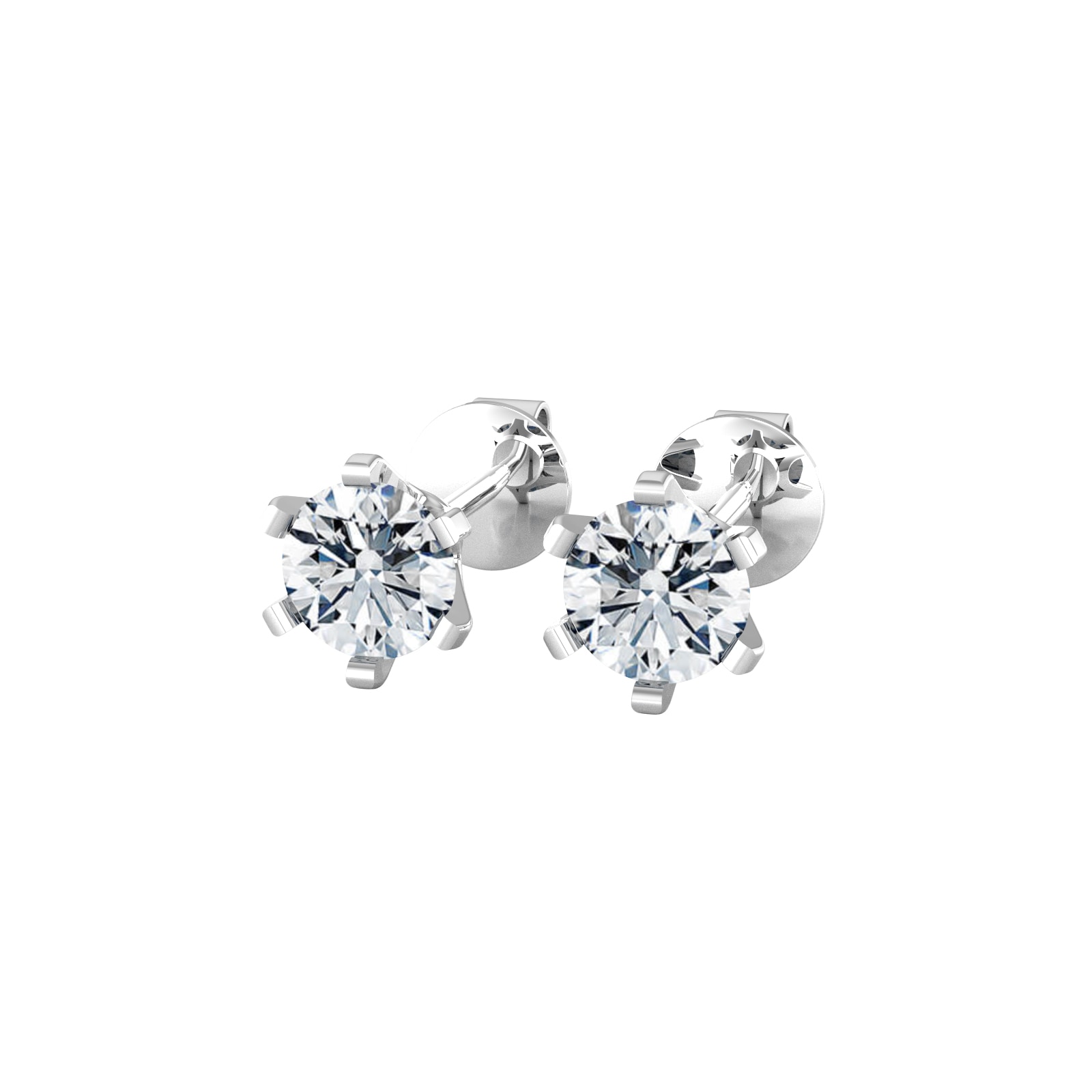 9ct White Gold 0.60cttw Solitaire Diamond Stud Earrings