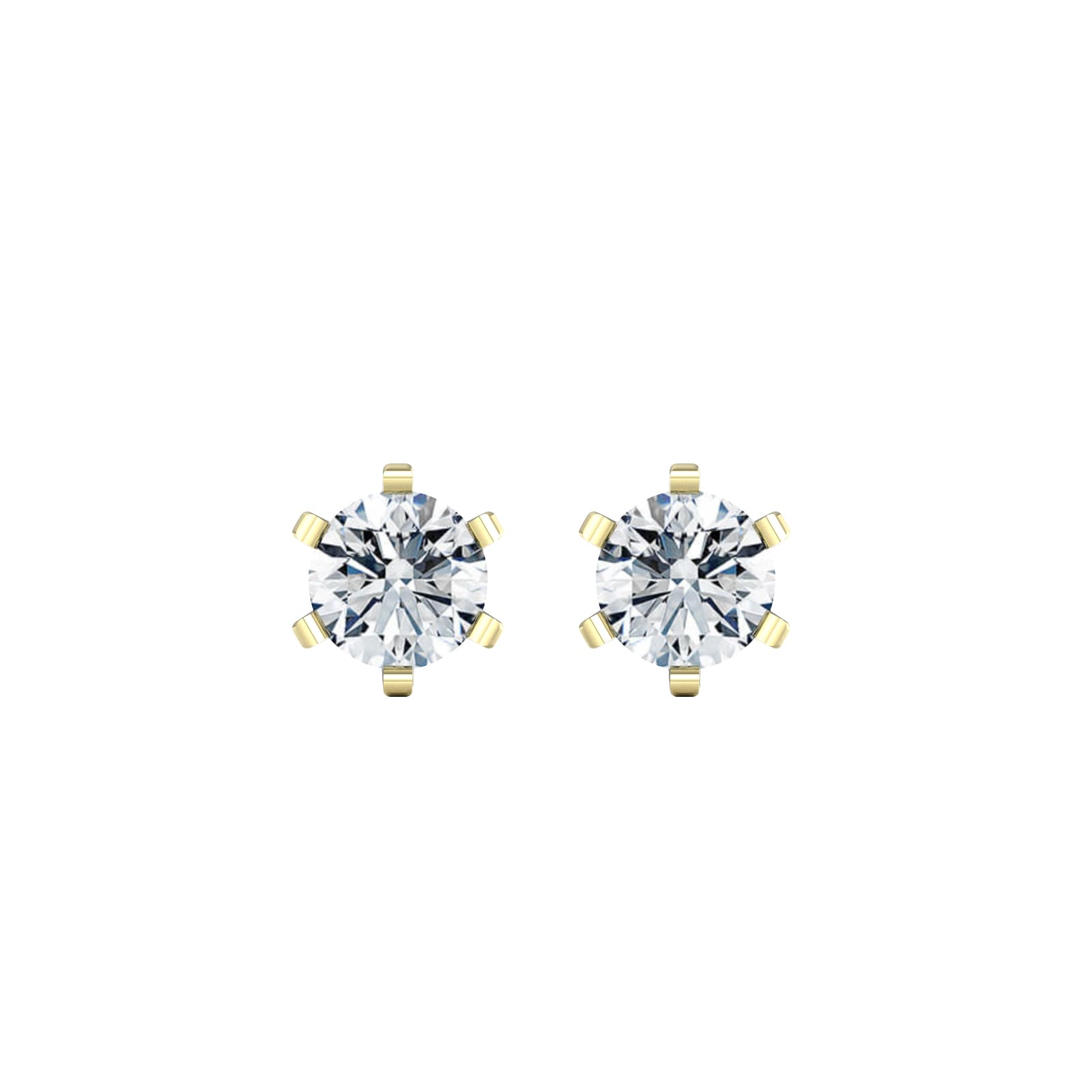 18ct Yellow Gold 0.60cttw Solitaire Diamond Stud Earrings