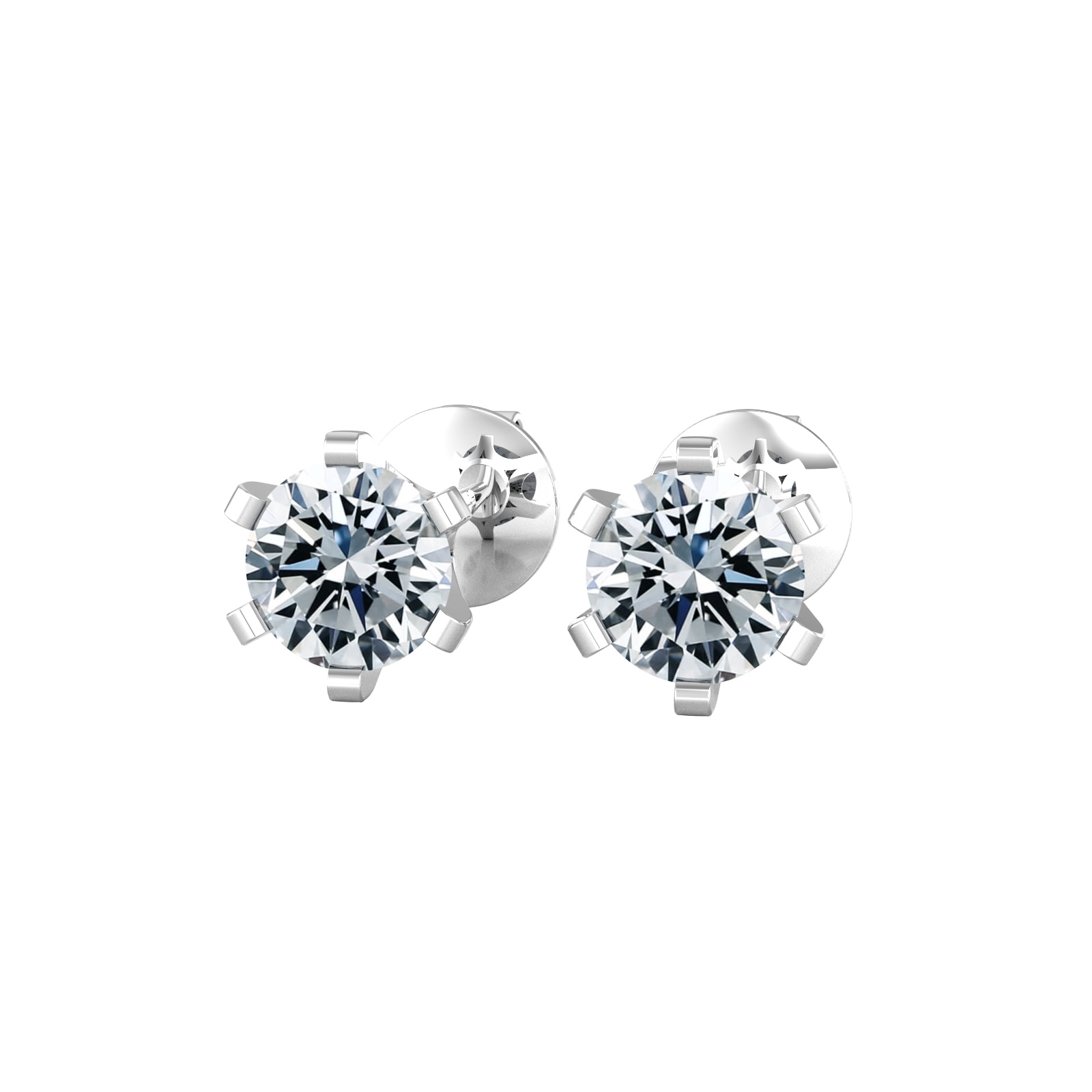 By Request 9ct White Gold 0.75cttw Solitaire Diamond Stud Earrings