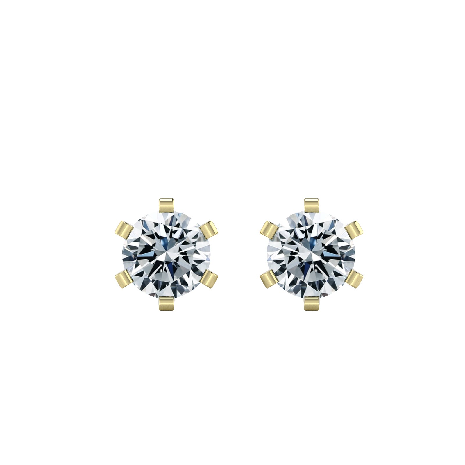 9ct Yellow Gold 0.75cttw Solitaire Diamond Stud Earrings