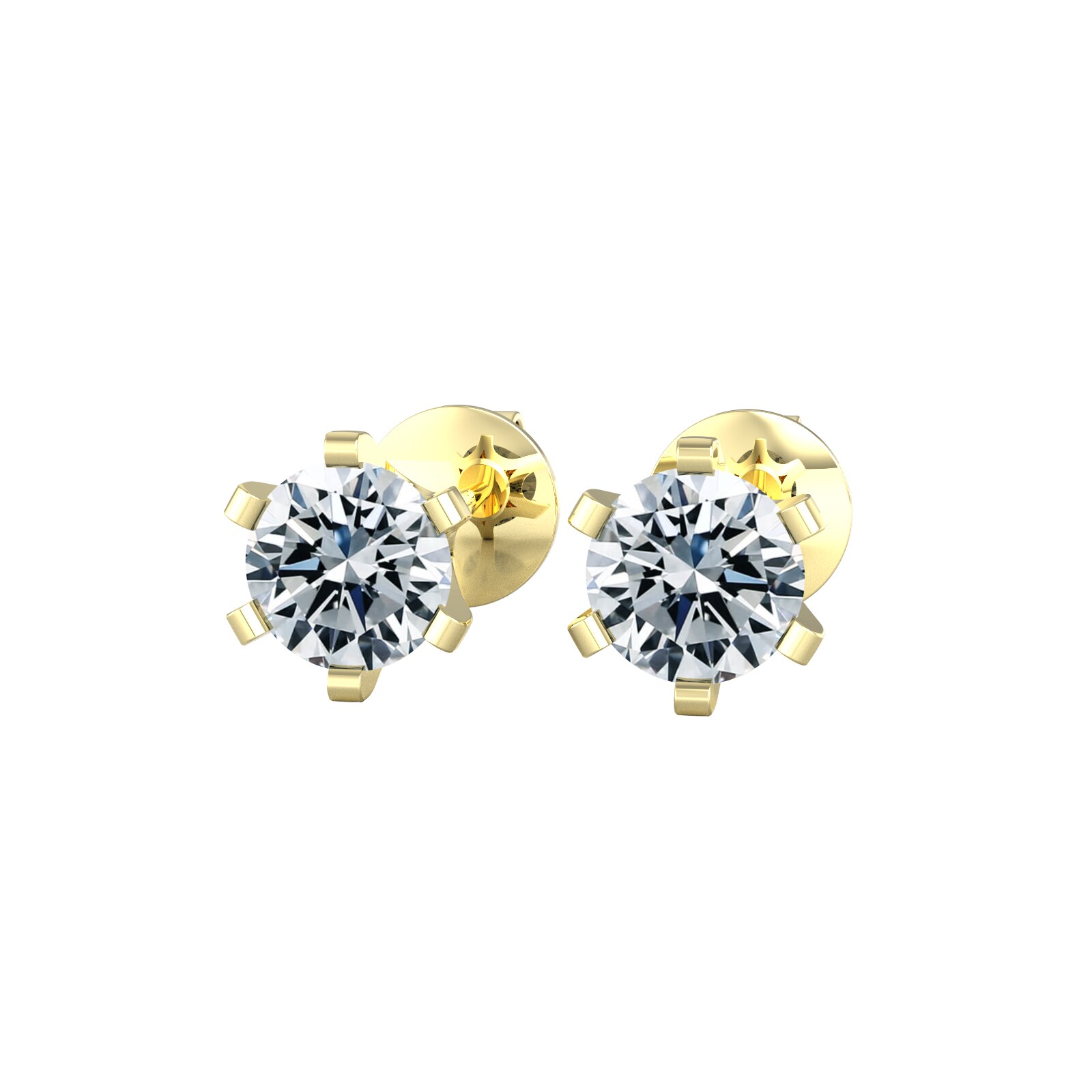 By Request 18ct Yellow Gold 0.75cttw Solitaire Diamond Stud Earrings By Request 18ct Yellow Gold 0.75cttw Solitaire Diamond Stud Earrings
