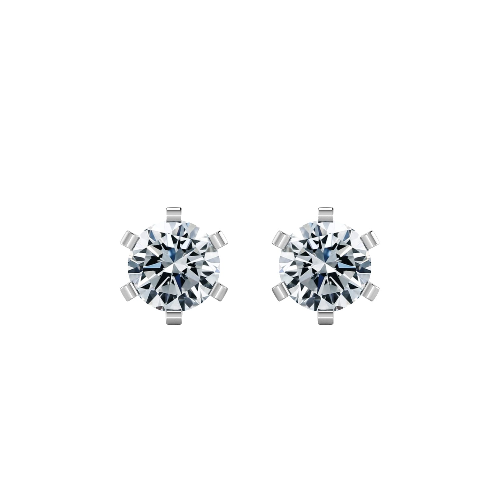 18ct White Gold 1.00cttw Solitaire Diamond Stud Earrings