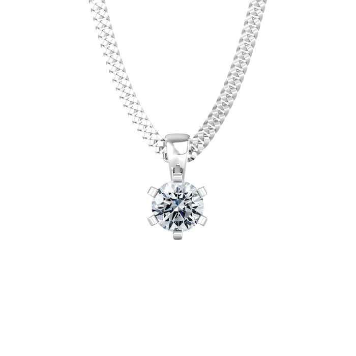By Request 9ct White Gold 0.33ct Solitaire Diamond Pendant