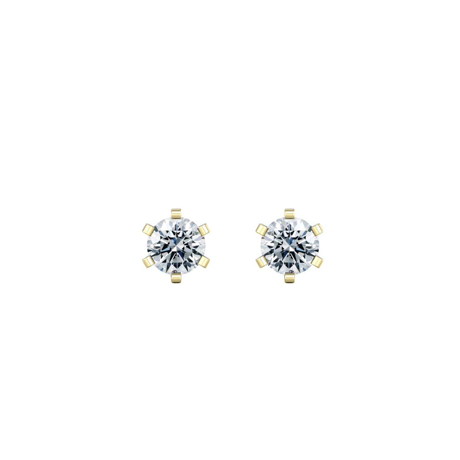 By Request 9ct Yellow Gold 0.25cttw Solitaire Diamond Stud Earrings
