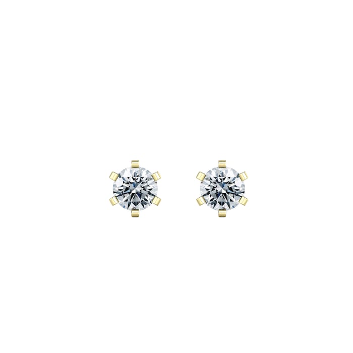 By Request 18ct Yellow Gold 0.25cttw Solitaire Diamond Stud Earrings