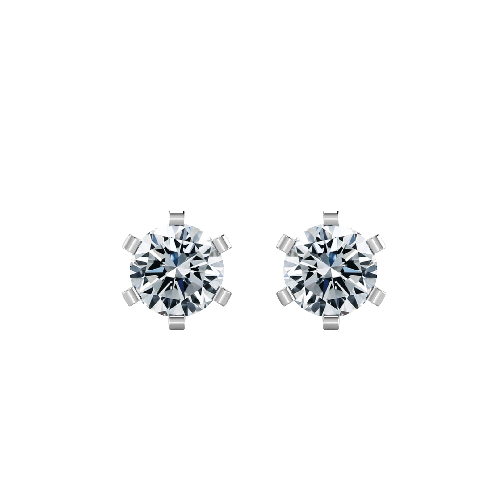 9ct White Gold 0.80cttw Solitaire Diamond Stud Earrings