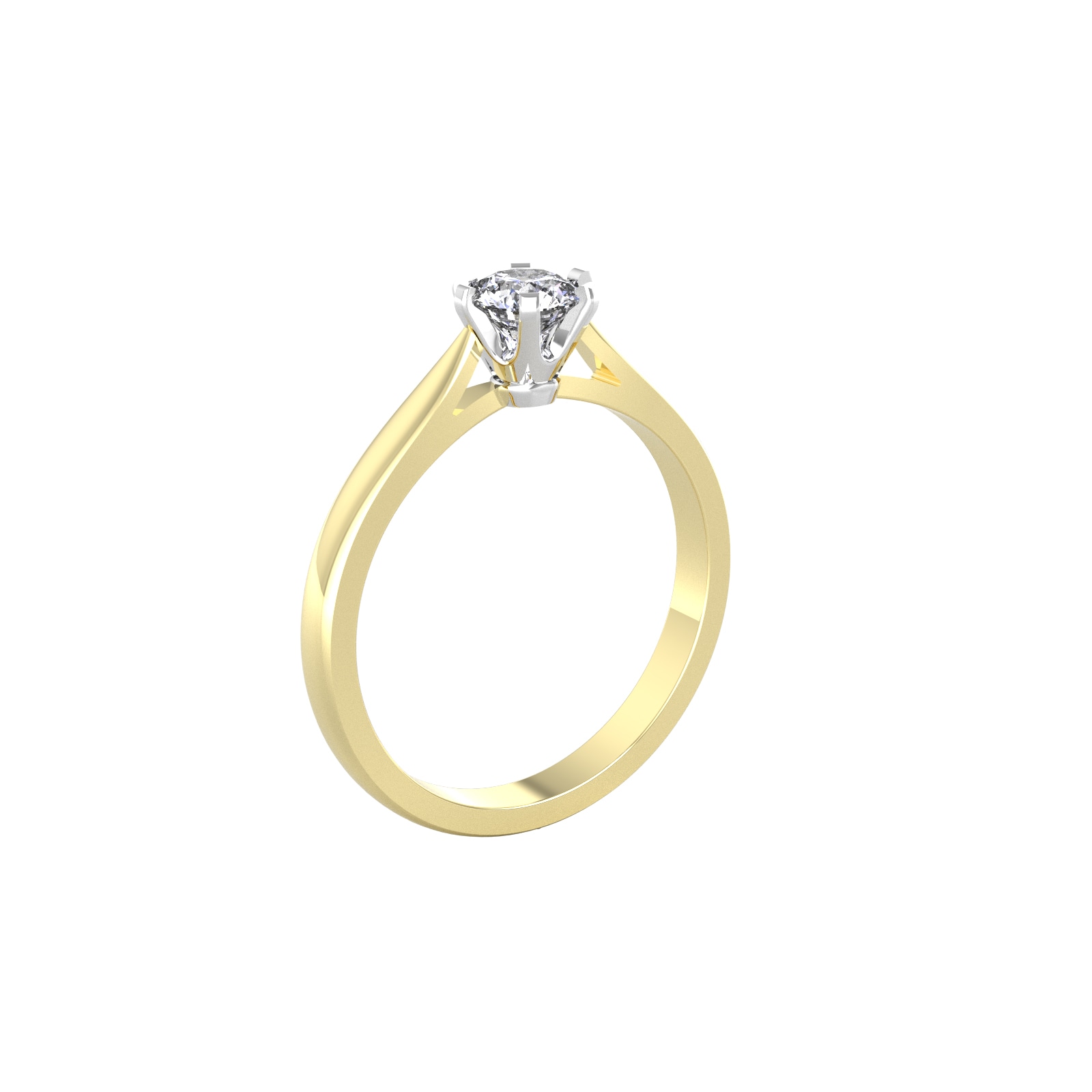 9ct White & Yellow Gold 0.50ct Diamond Ring