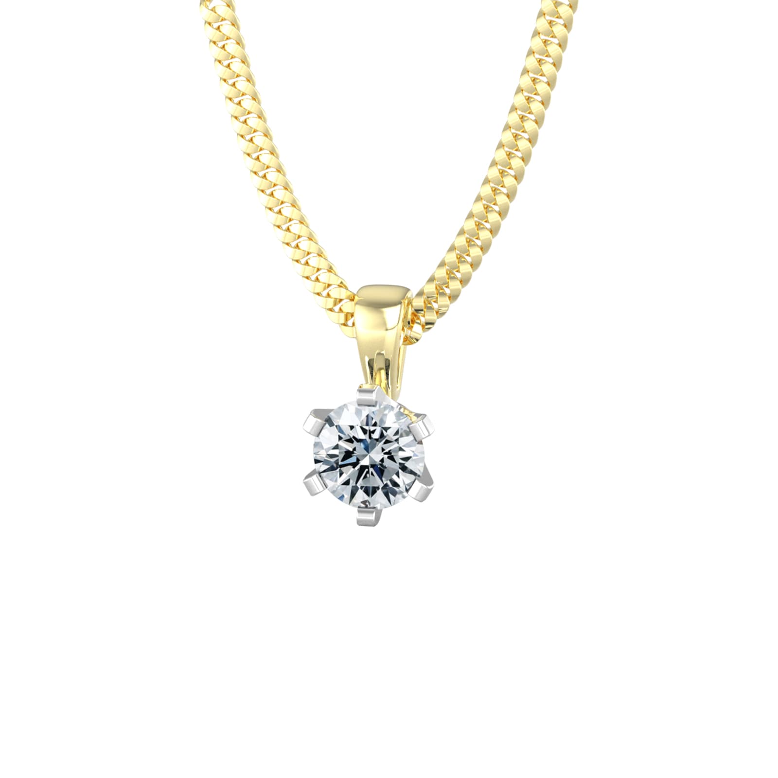 By Request 18ct Yellow & White Gold 0.25ct Solitaire Diamond Pendant