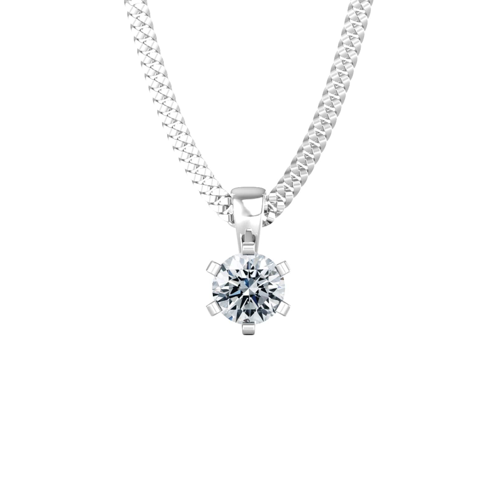 By Request 18ct White Gold 0.33ct Solitaire Diamond Pendant