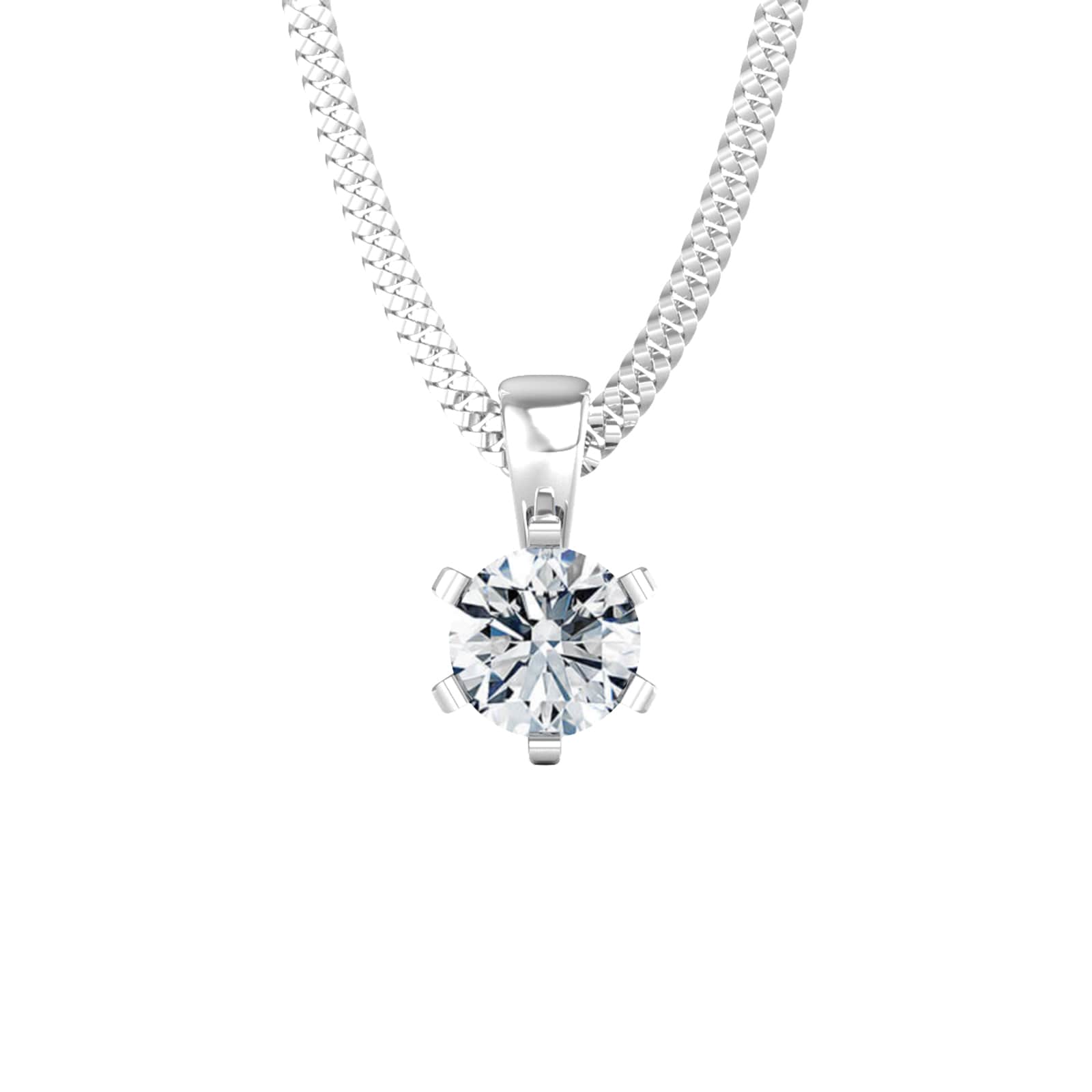 By Request 9ct White Gold 0.40ct Solitaire Diamond Pendant