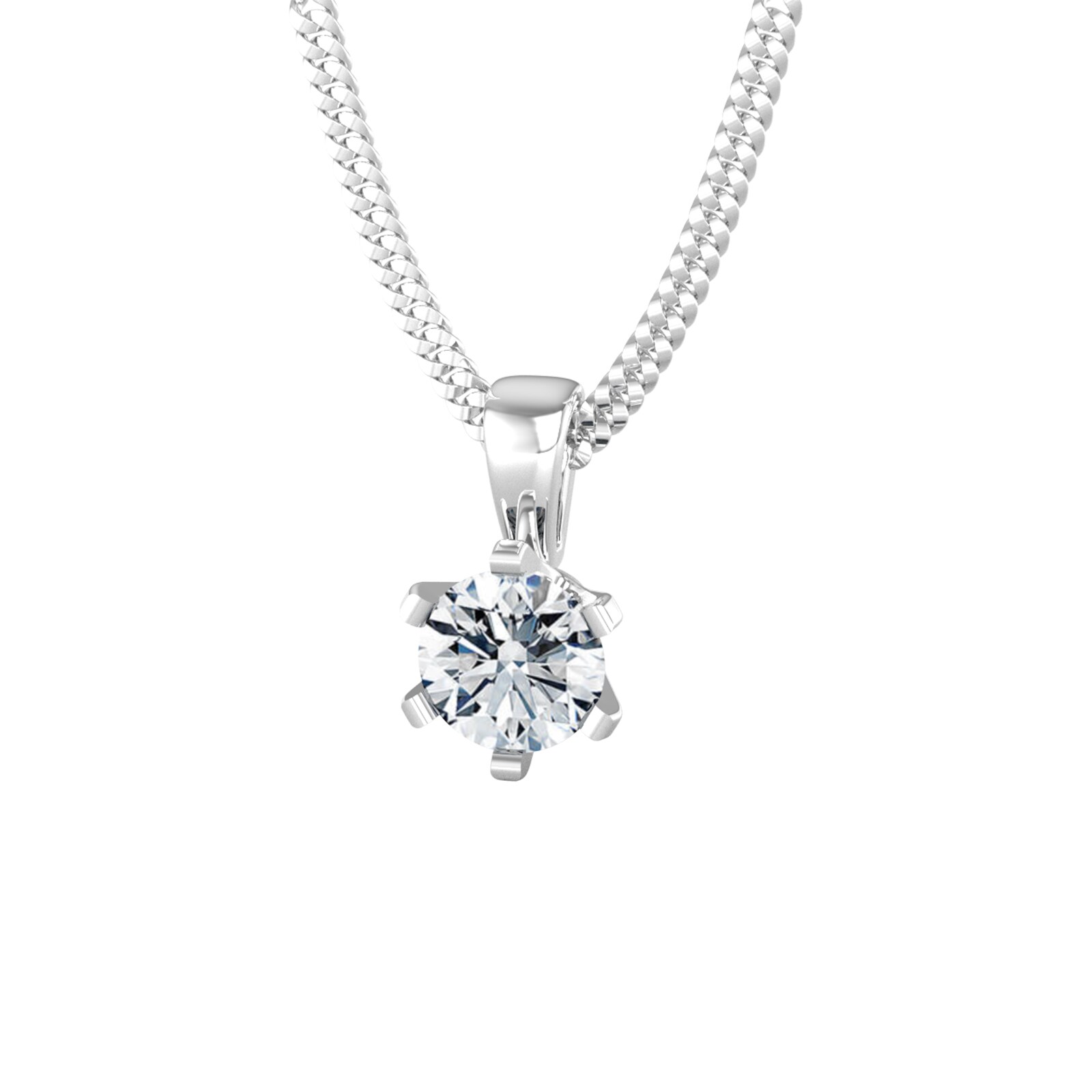 By Request 18ct White Gold 0.40ct Solitaire Diamond Pendant