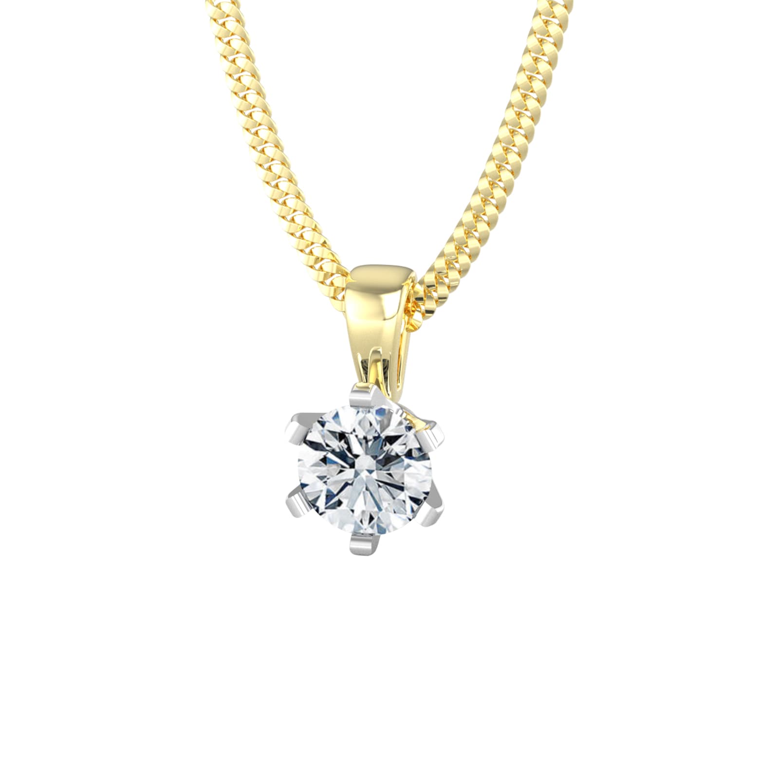By Request 9ct Yellow & White Gold 0.40ct Solitaire Diamond Pendant