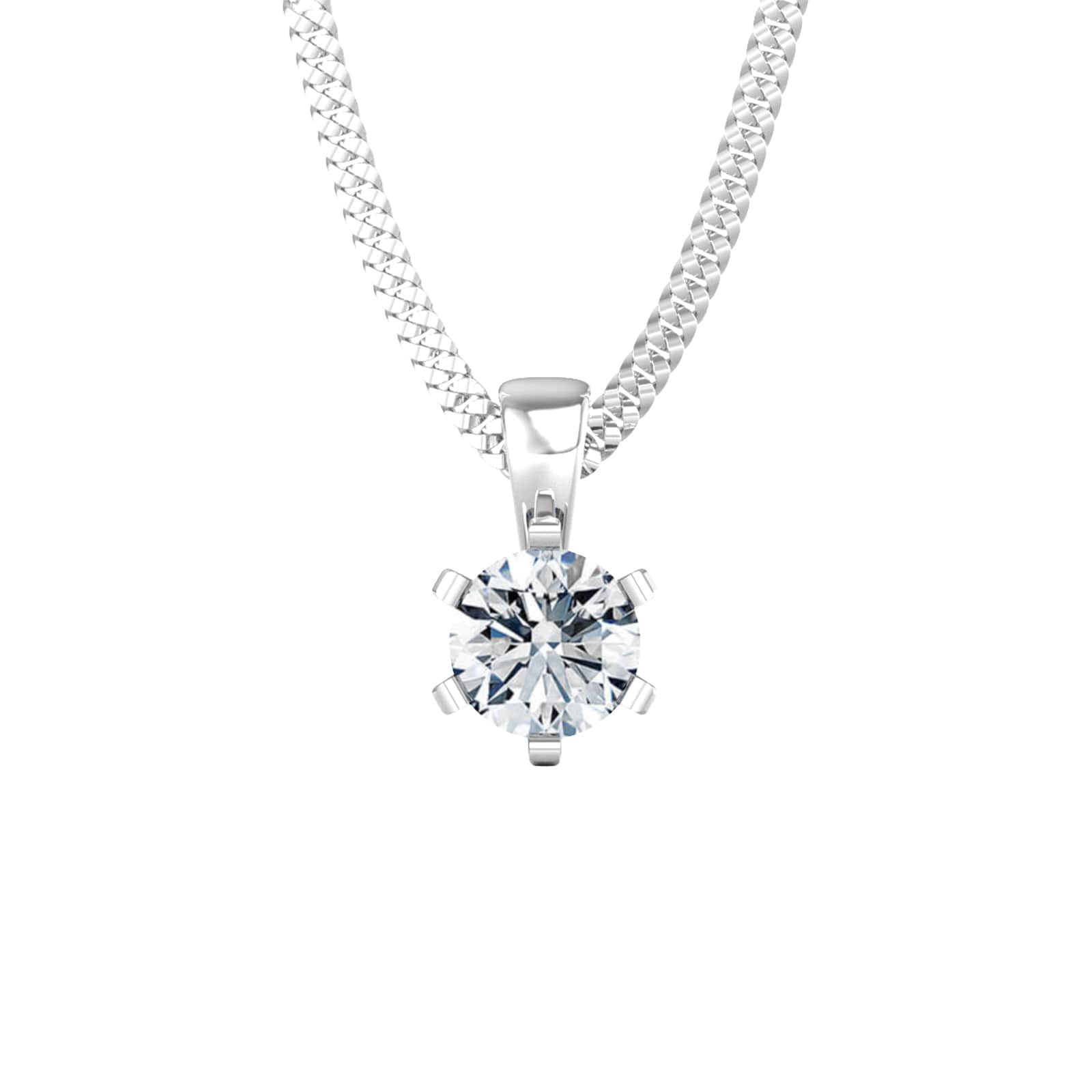 By Request 9ct White Gold 0.50ct Solitaire Diamond Pendant