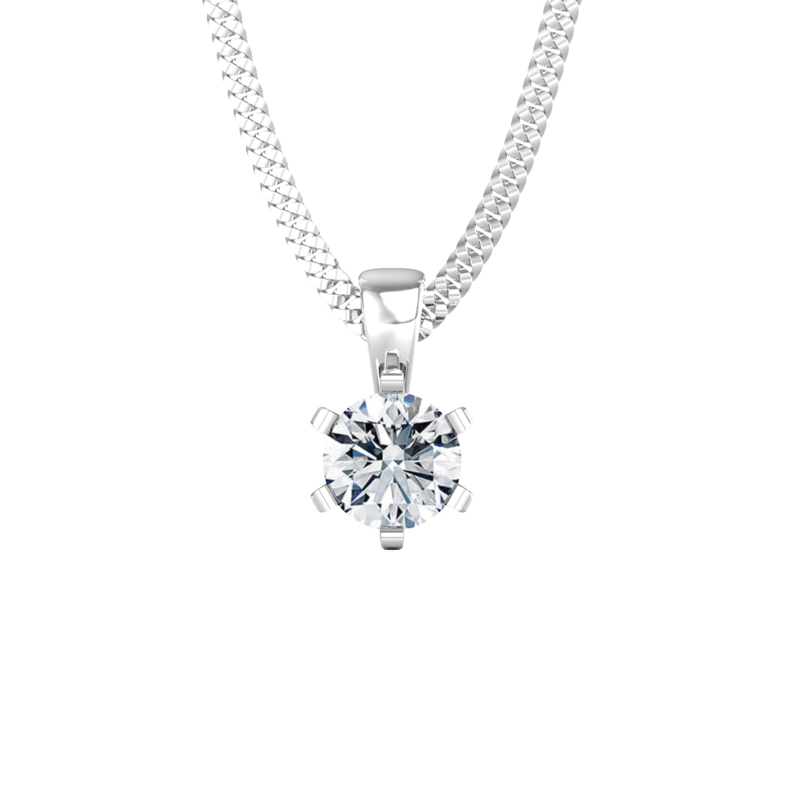 By Request 9ct White Gold 0.60ct Solitaire Diamond Pendant