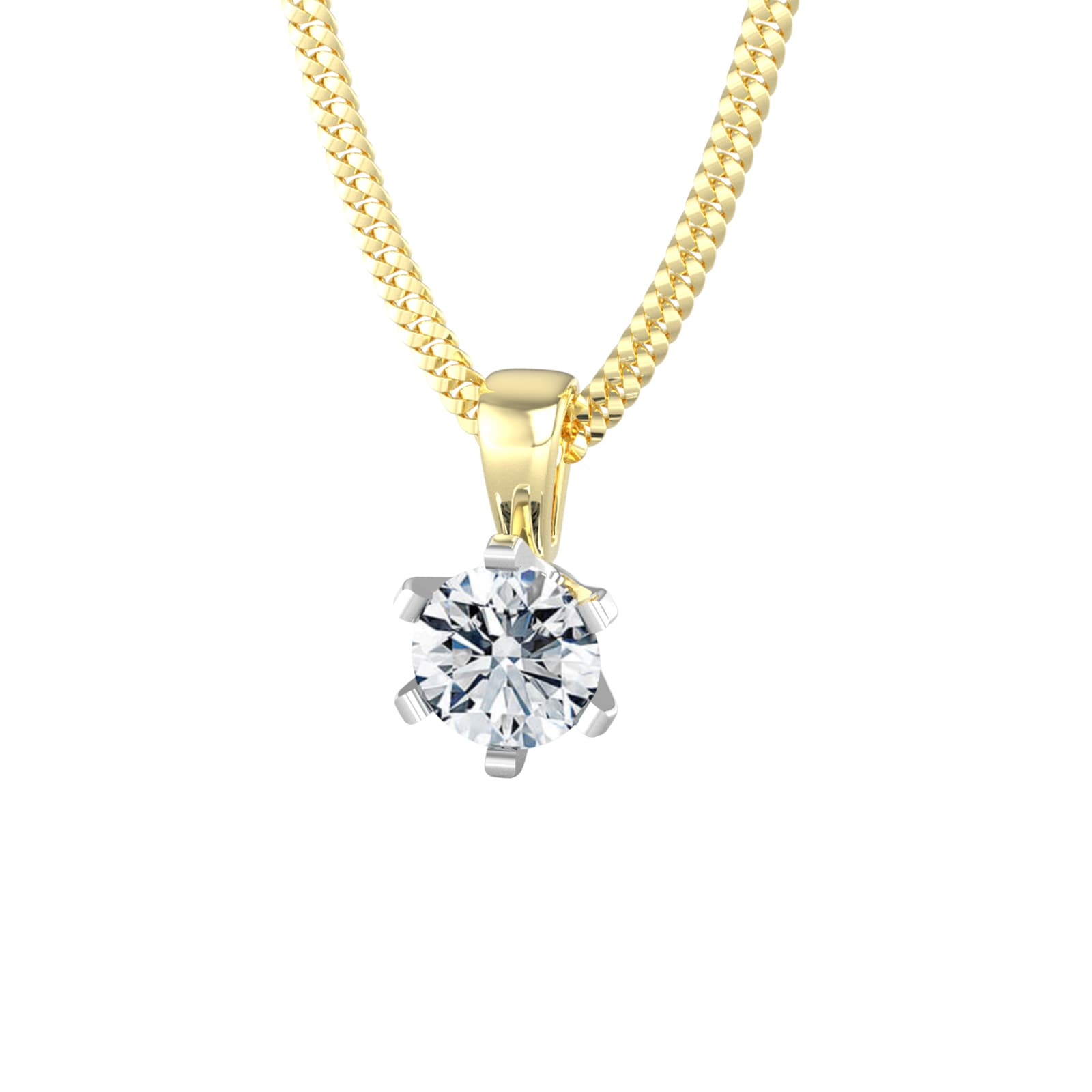 By Request 18ct Yellow & White Gold 0.60ct Solitaire Diamond Pendant