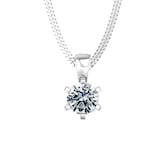 By Request 9ct White Gold 0.75ct Solitaire Diamond Pendant