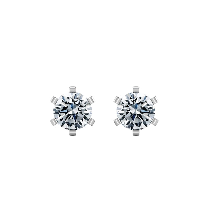 By Request 9ct White Gold 0.75cttw Solitaire Diamond Stud Earrings