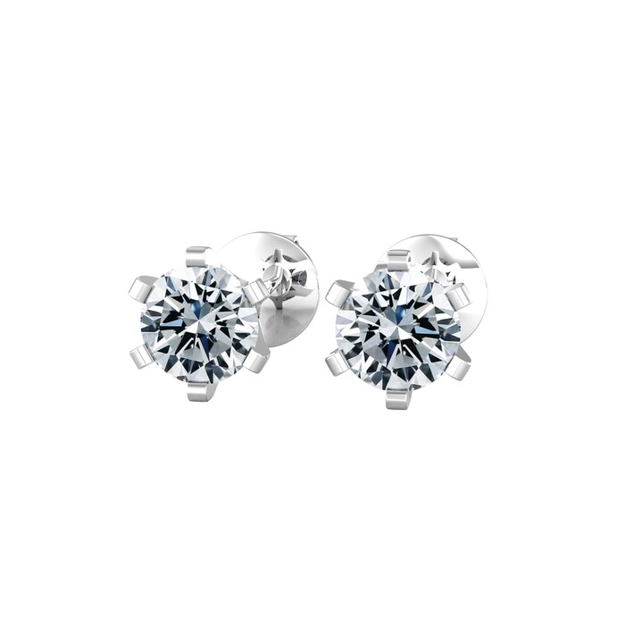 By Request 9ct White Gold 0.75cttw Solitaire Diamond Stud Earrings
