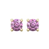 By Request 9ct Yellow Gold 4 Claw Amethyst Stud Earrings