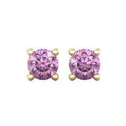 37894093 - 9ct Yellow Gold 4 Claw Amethyst Stud Earrings