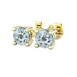 By Request 9ct Yellow Gold 4 Claw Aquamarine Stud Earrings