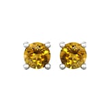By Request 9ct White Gold 4 Claw Citrine Stud Earrings