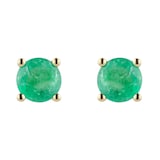 By Request 9ct Yellow Gold 4 Claw Emerald Stud Earrings