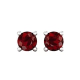 By Request 9ct White Gold 4 Claw Garnet Stud Earrings