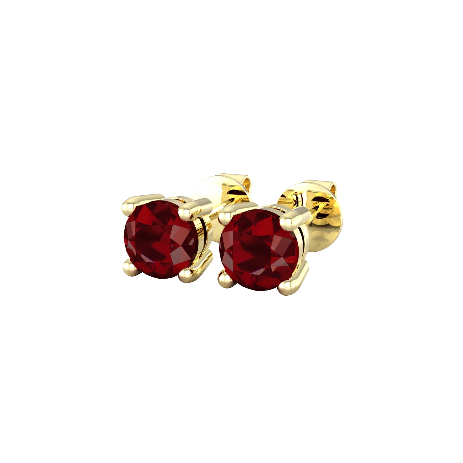 By Request 9ct Yellow Gold 4 Claw Garnet Stud Earrings