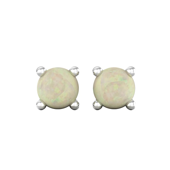 By Request 9ct White Gold 4 Claw Opal Stud Earrings