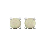 By Request 9ct White Gold 4 Claw Opal Stud Earrings