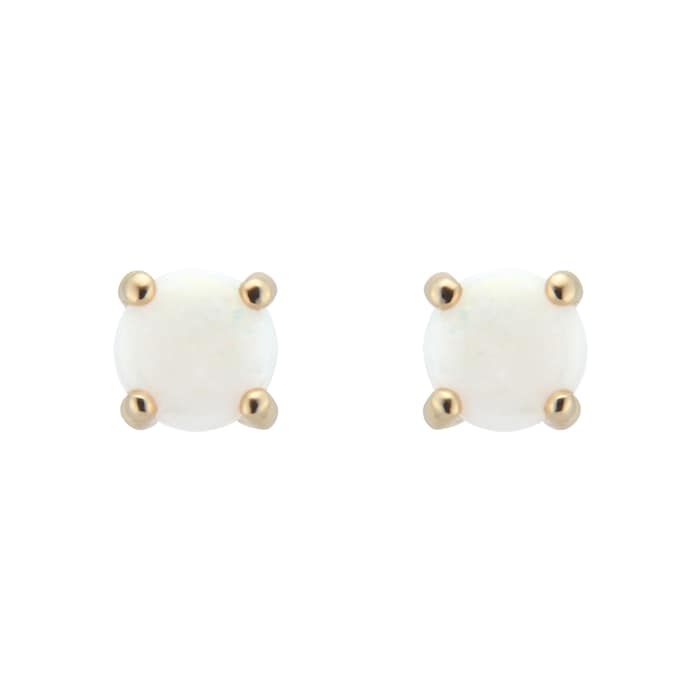 By Request 9ct Yellow Gold 4 Claw Opal Stud Earrings