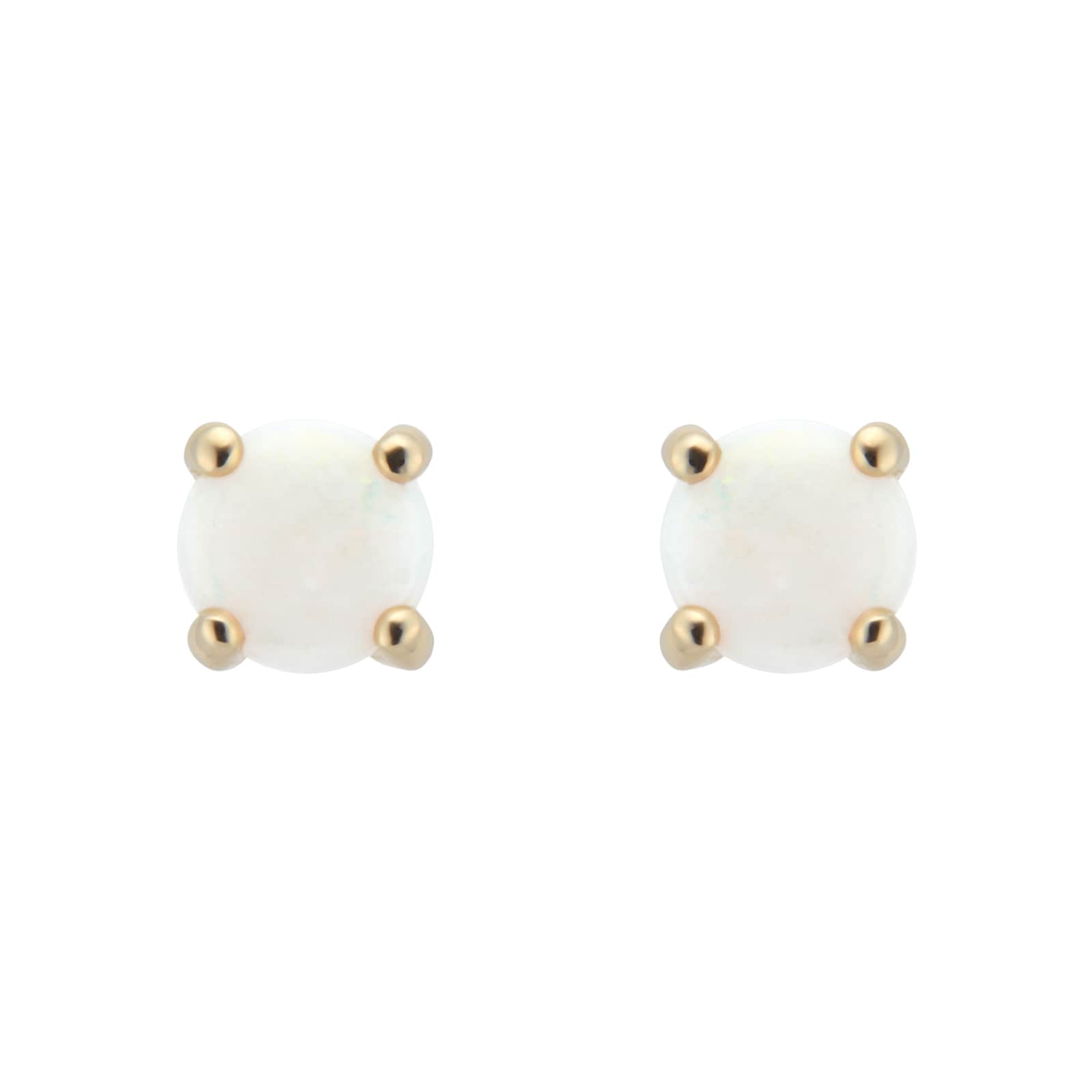 By Request 9ct Yellow Gold 4 Claw Opal Stud Earrings