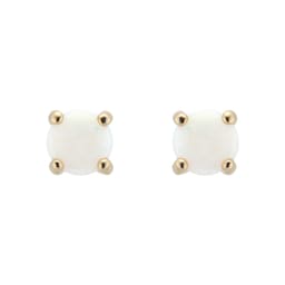 37894105 - 9ct Yellow Gold 4 Claw Opal Stud Earrings