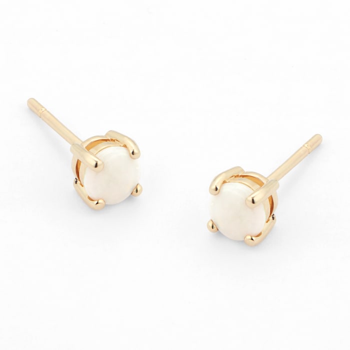 By Request 9ct Yellow Gold 4 Claw Opal Stud Earrings