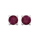 By Request 9ct White Gold 4 Claw Ruby Stud Earrings