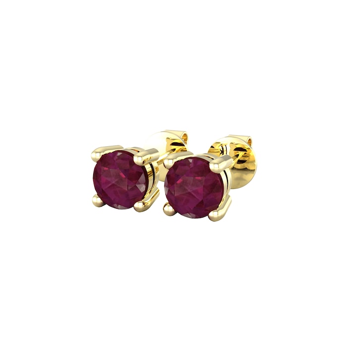 By Request 9ct Yellow Gold 4 Claw Ruby Stud Earrings