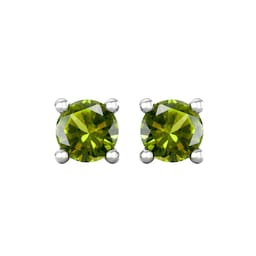 37894108 - 9ct White Gold 4 Claw Peridot Stud Earrings