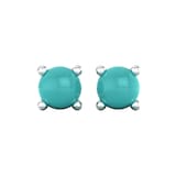 By Request 9ct White Gold 4 Claw Turquoise Stud Earrings