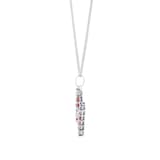 By Request 9ct White Gold Rainbow Sapphire Initial N Pendant & Chain