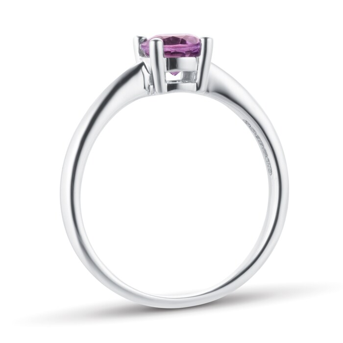 By Request 9ct White Gold 4 Claw Amethyst Ring